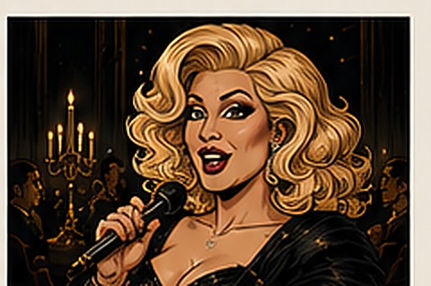 Comic-Illustration einer exklusiven Drag Dinner Special Edition