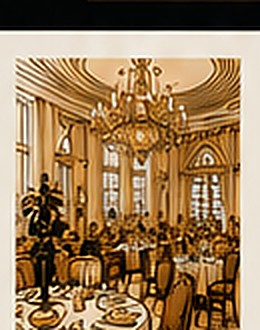 Comic-Illustration eines eleganten Restaurants